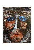 Portrait - Brutal,28x22,acrylic on mason.